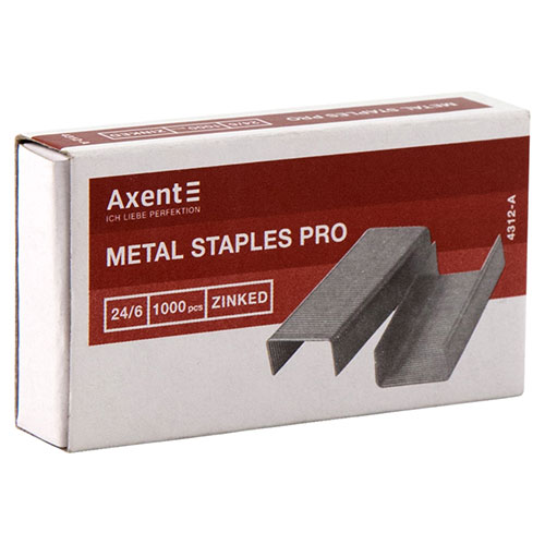 Скоби для степлера AXENT pro (4312), №24/6, 1000 шт